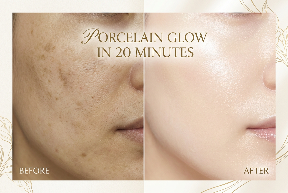 Before and After Porcelain Glow Transformation