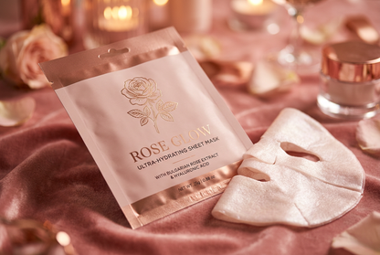 RoseBloom Radiance Mask - Angled Romantic Beauty Shot
