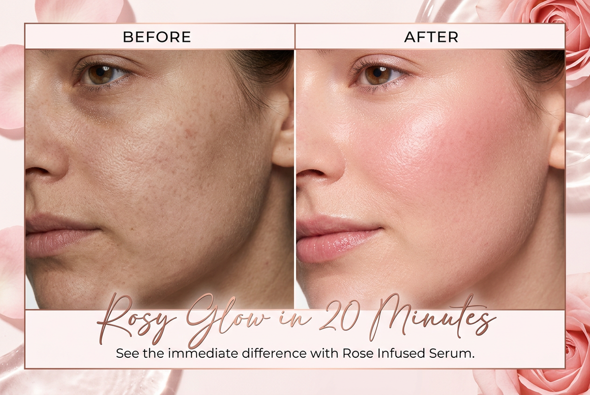 Before and After Rosy Glow Transformation