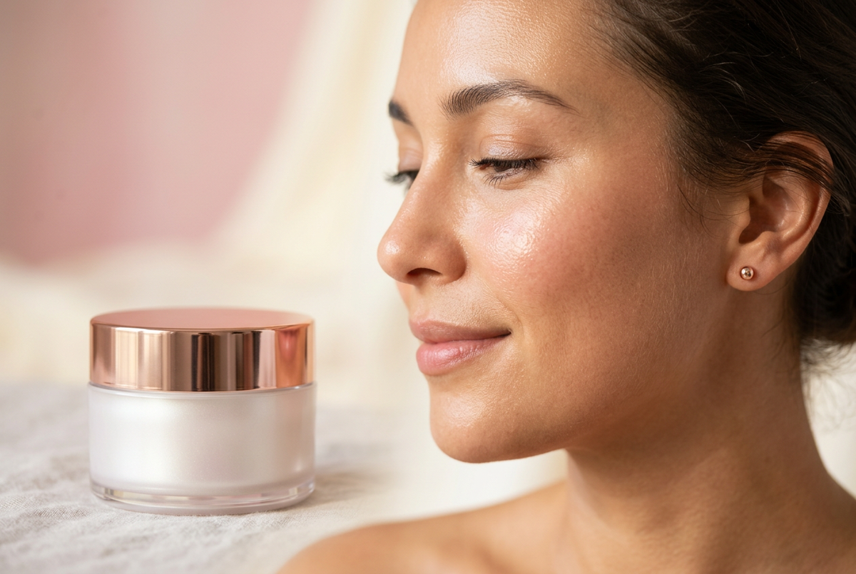 Skin hydration glow effect detail